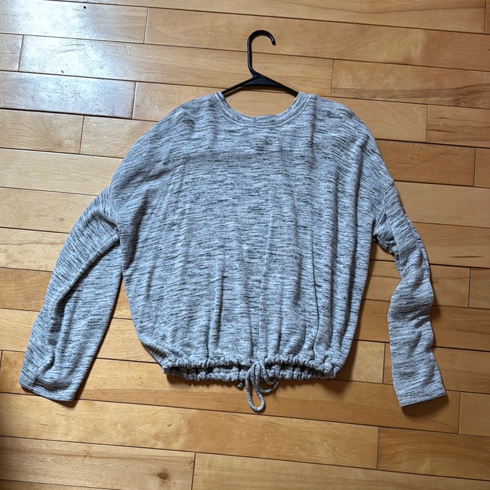 Aerie Heathered Gray Drawstring Sweater